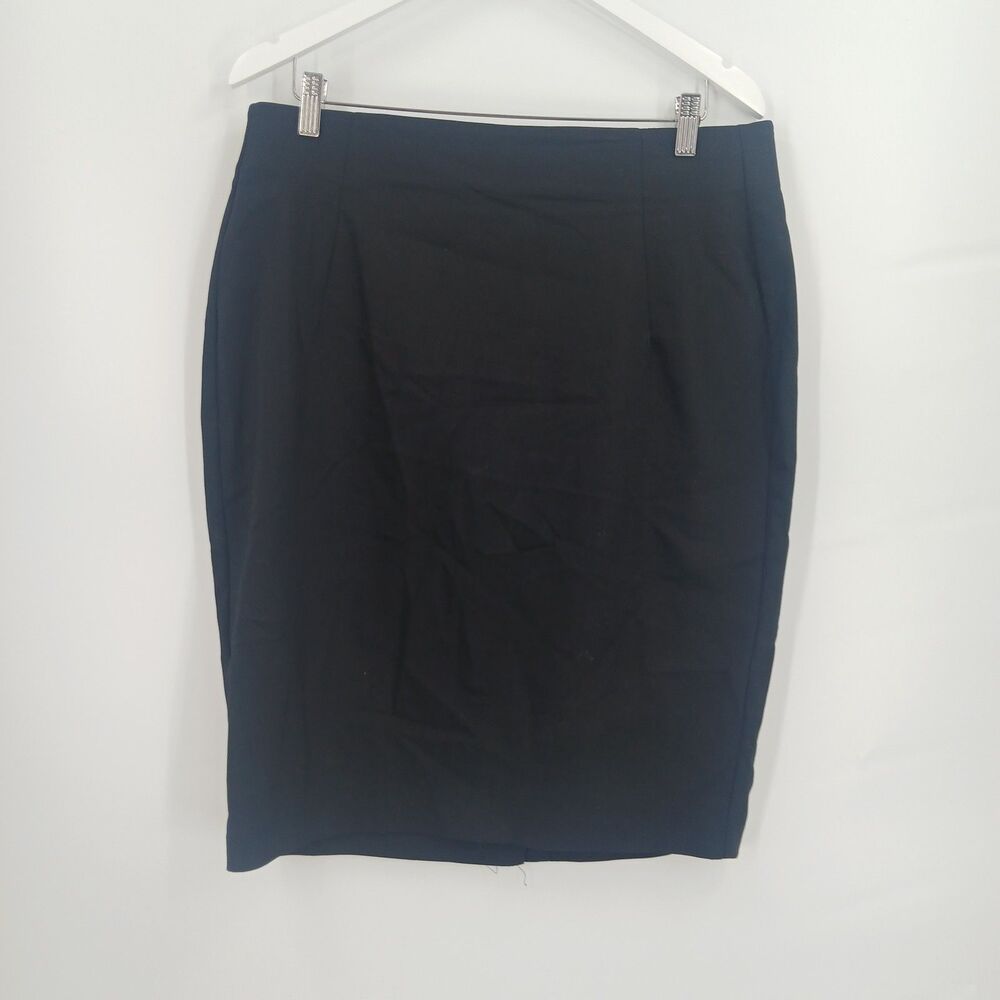 Lane Bryant Black Pencil Skirt Womens Plus Size 16 Knee Length Elastic Waist